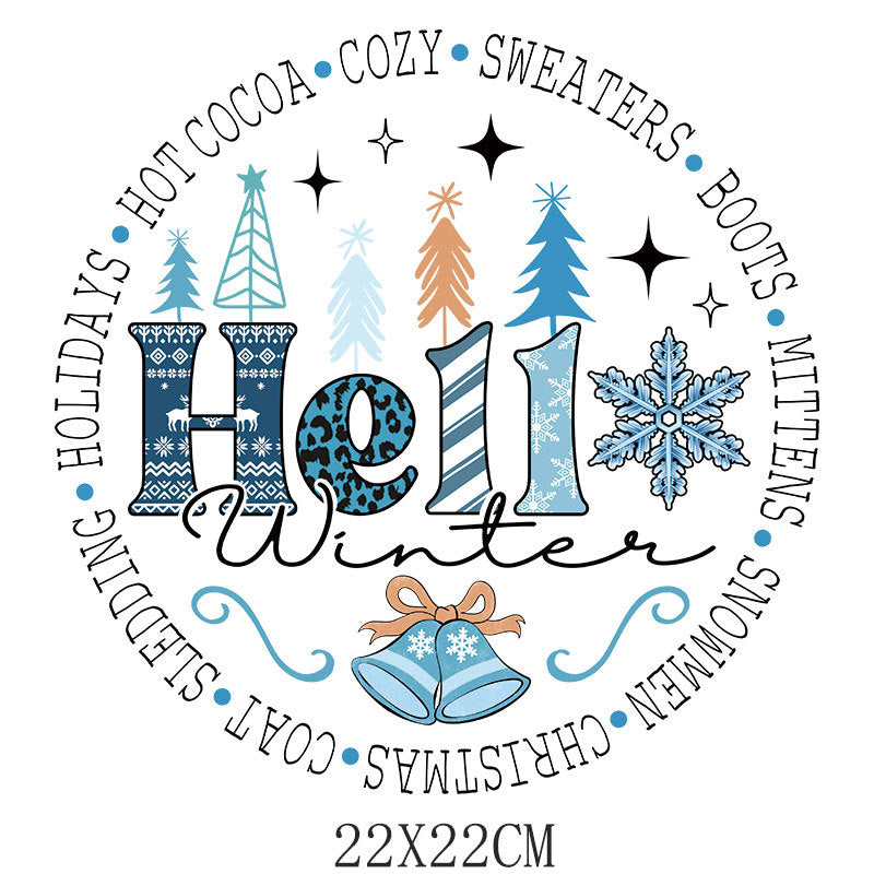 Wholesale 10pcs/pack Blue Snowman Christmas UV DTF Ready to Press Transfers Wraps