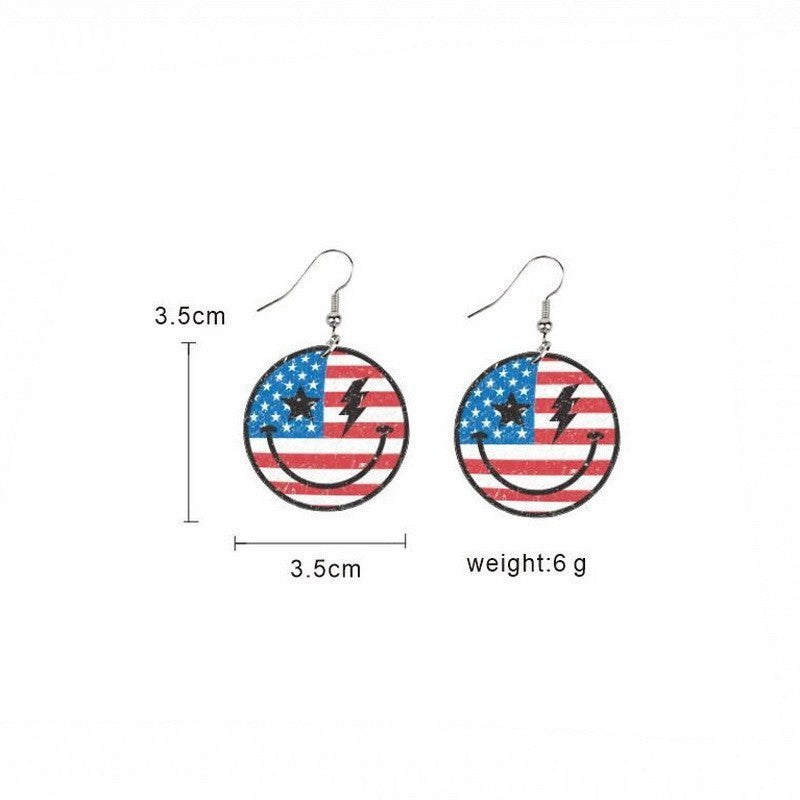 Wholesale Independence Day Butterfly Cow Finger Eagle Pendant Acrylic Earrings