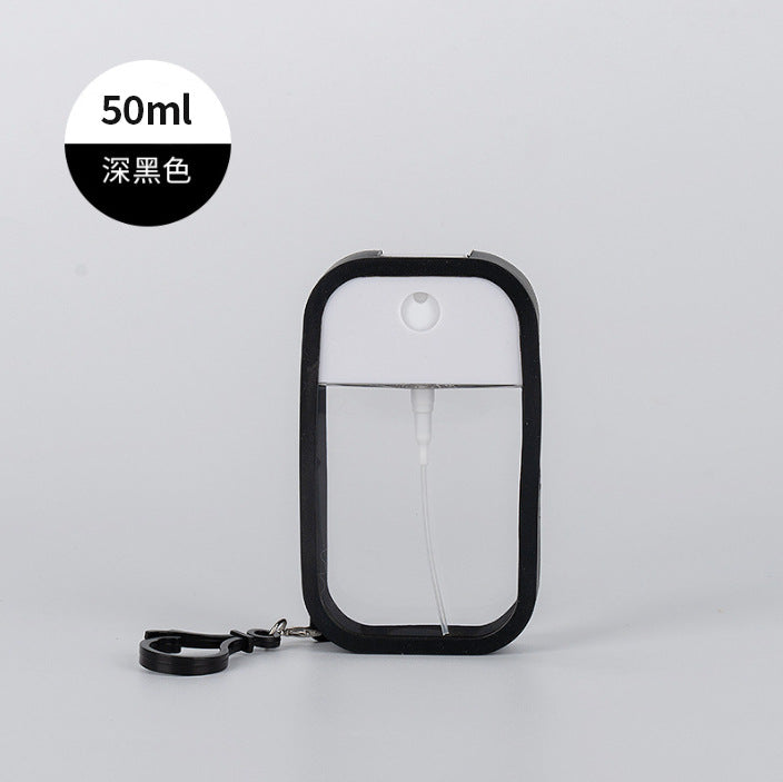 Wholesale 50ml Portable Travel Press silicone hook alcohol Toner hydrating portable perfume sub-packaging empty bottle card spray bottle