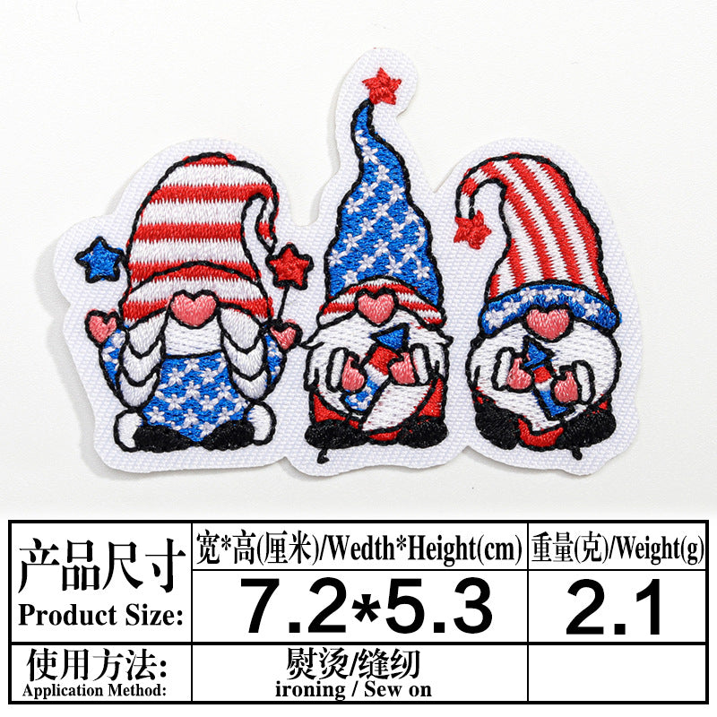 Wholesale Independence Day flag colorful and diverse embroidery DIY patches