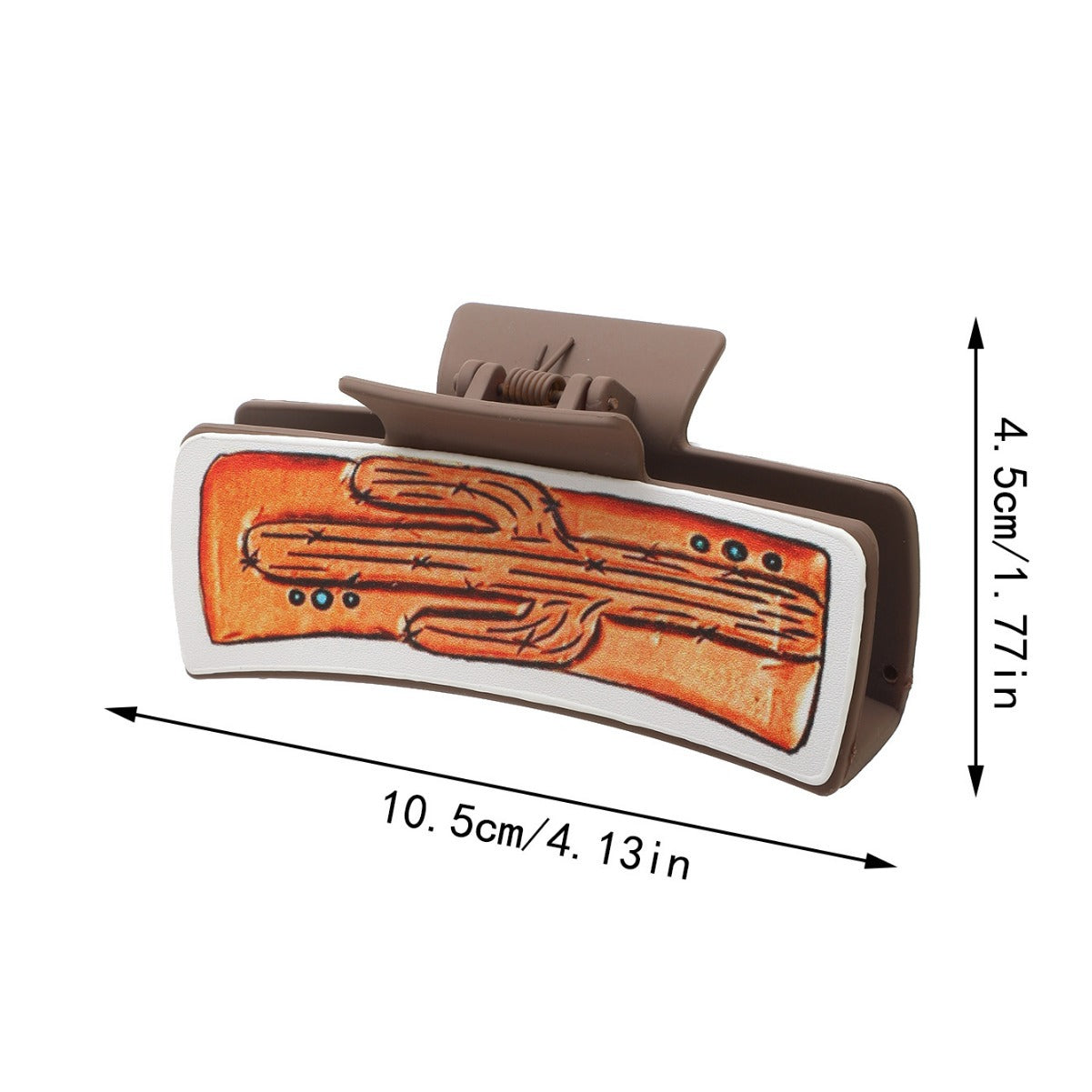 Wholesale Western Cowboy Cactus Leather Hair Clip Stylish Shark Clip For Women Boutique Resale