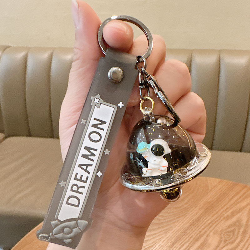 Wholesale Cartoon Floating Bottle Astronaut Car Quicksand Acrylic Keychain