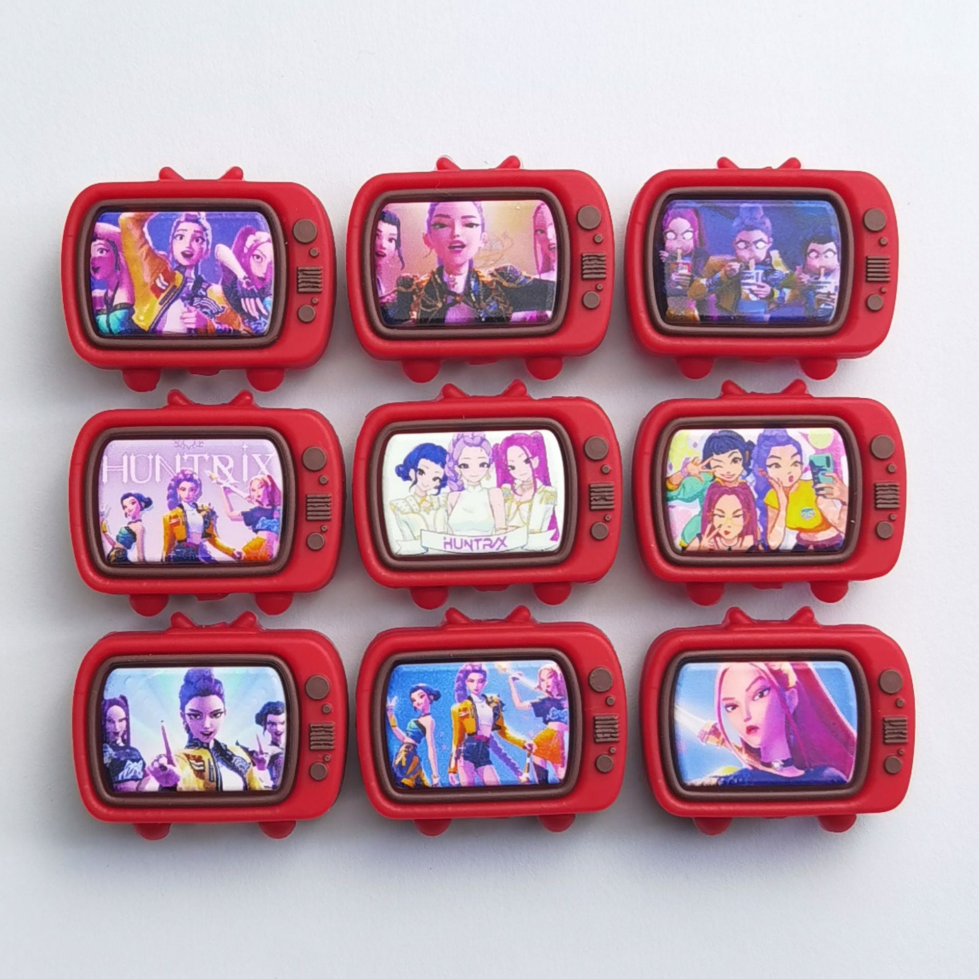 Wholesale 30pcs/pack Silicone printed 3D TV silicone jewelry loose beads