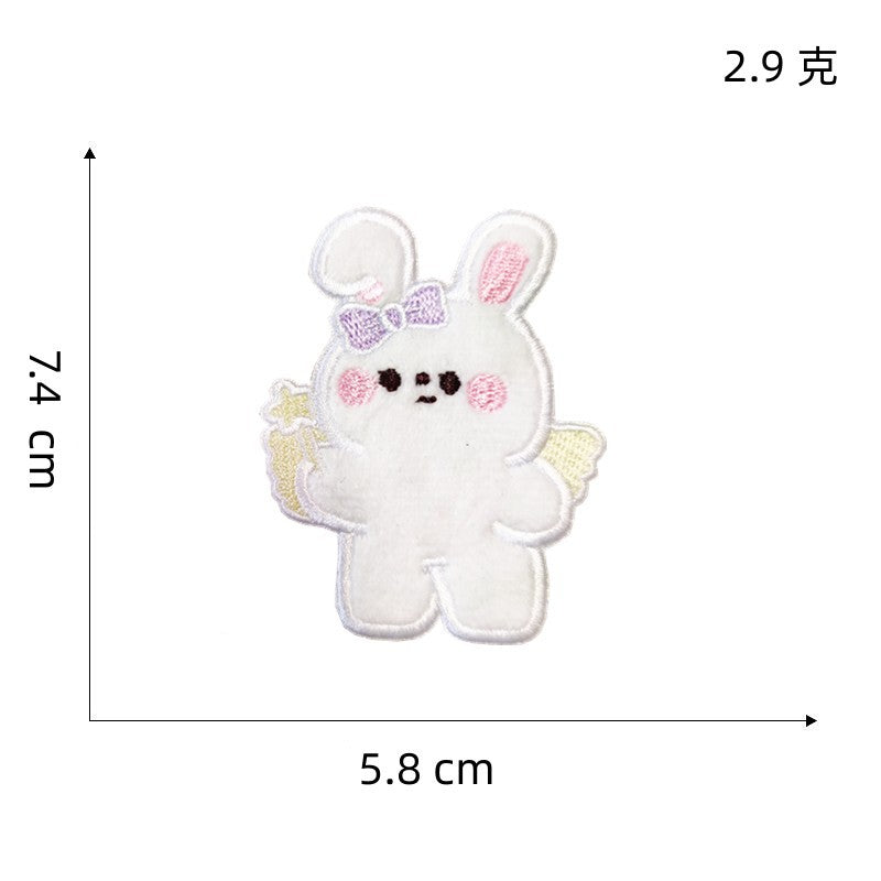 Wholesale Cute self-adhesive plush rabbit DIY Patches