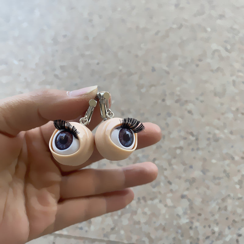 Wholesale Funny Simulated Eyes Eyelashes Eyeball Earrings