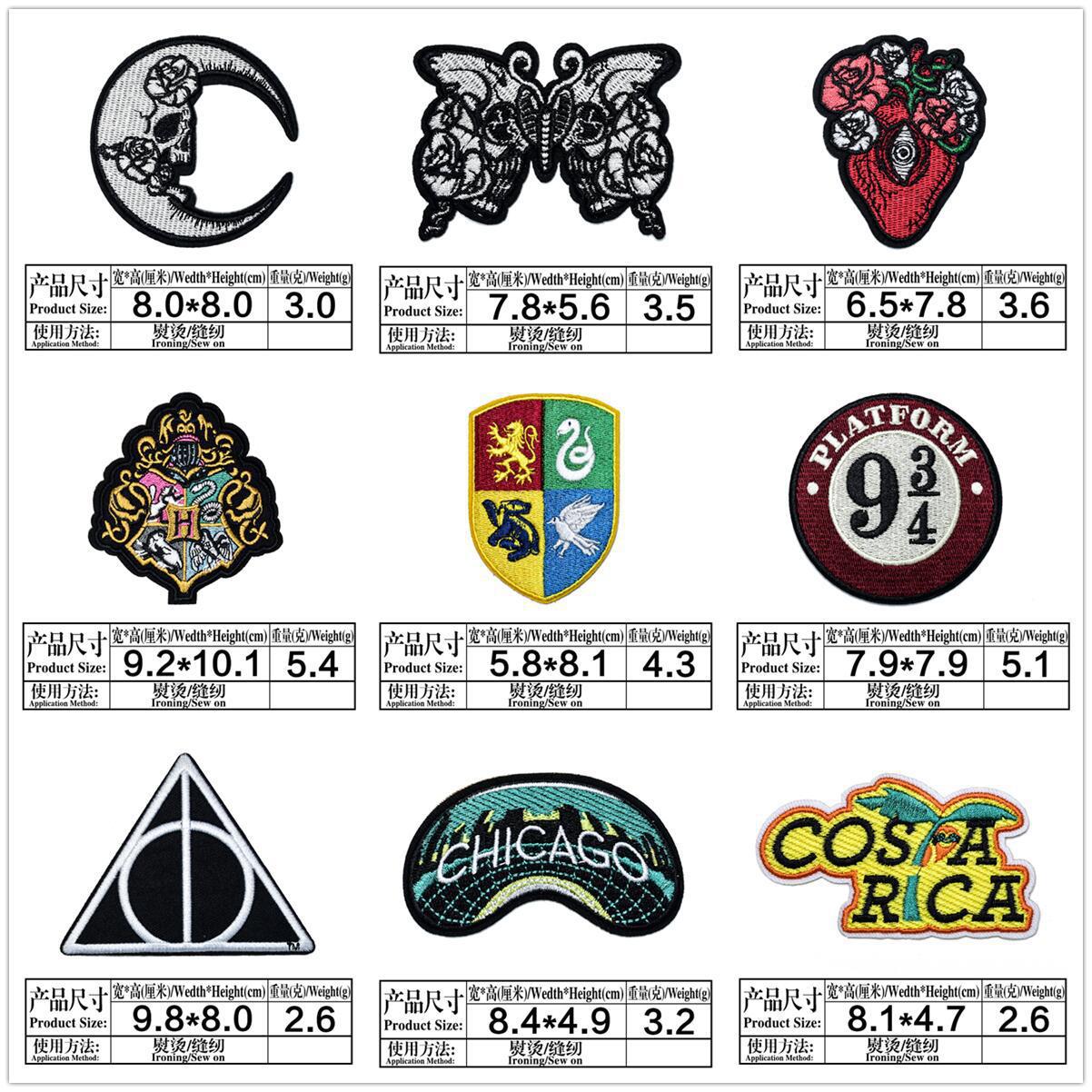 Wholesale 9 Pack Embroidered Iron On Cloth Patches Badges For Casual Clothing And DIY Craft Supply
