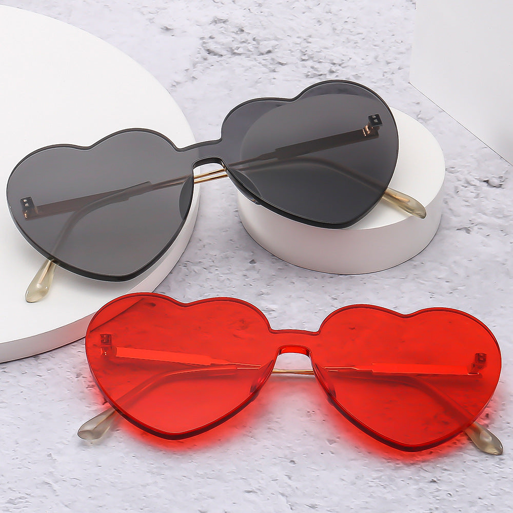 Wholesale Frameless Heart Heart Metal Leg PC Sunglasses