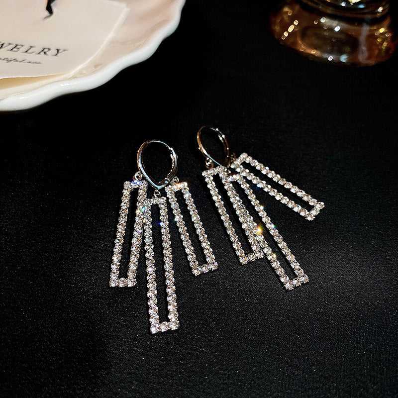 Wholesale Diamond Butterfly Flower Five Pointed Star Tassel Alloy Earrings