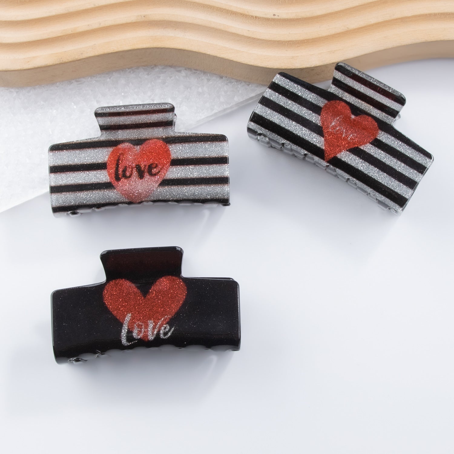 Wholesale PVC 8cm Valentine's Day Hair Clips