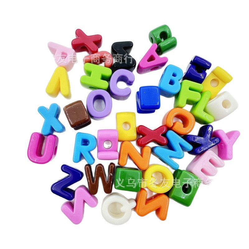 Wholesale  20pcs/pack   Acrylic large-hole letter Letter Beads