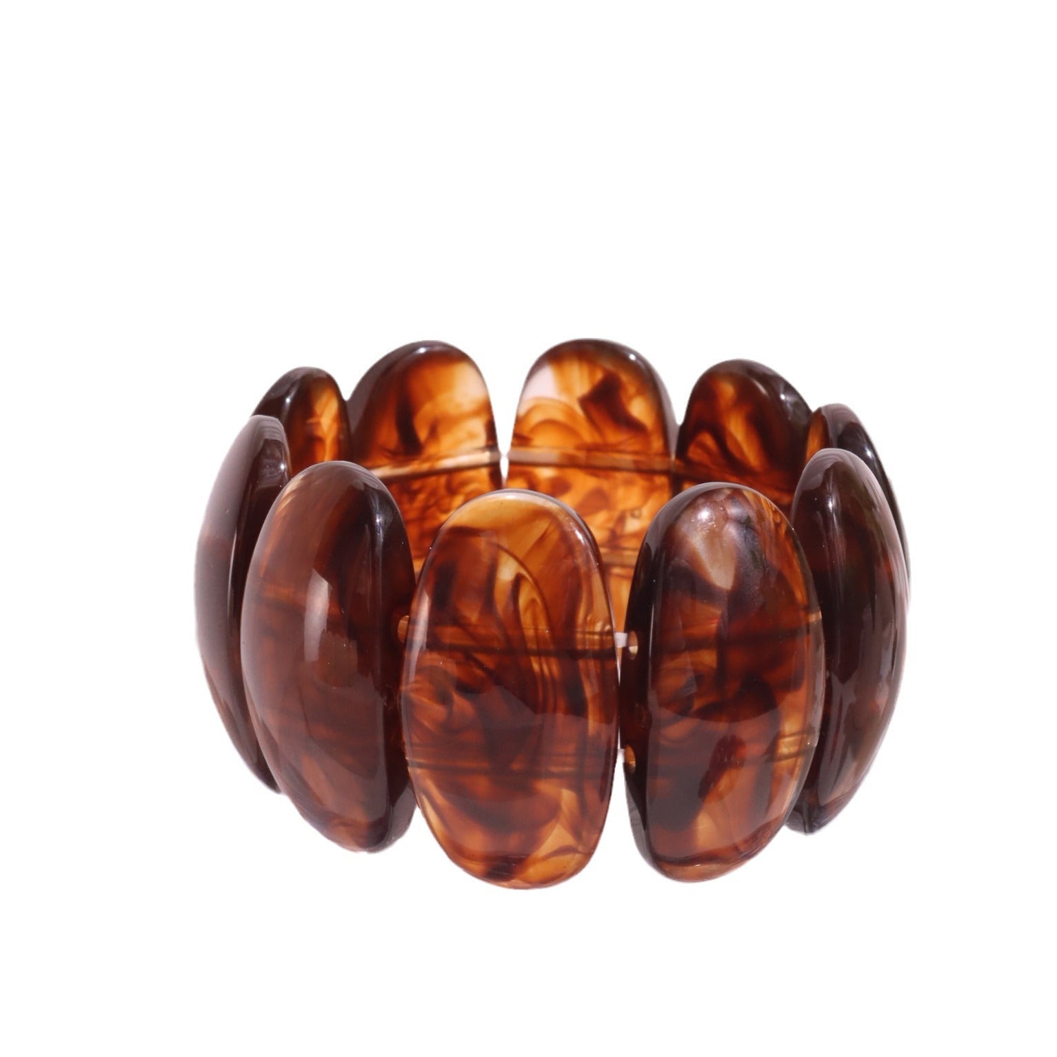 Wholesale  Fashion Amber Texture Acrylic Geometric Handmade Beaded Bracelet