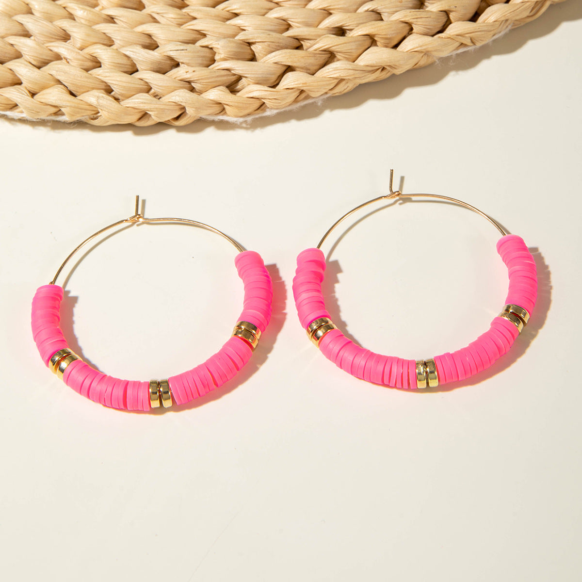 Wholesale 5PCS/Pack Dopamine soft clay earrings Fresh and sweet colorful earrings for women