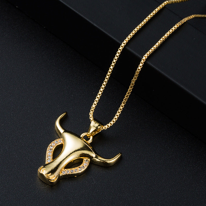 Wholesale copper plated 18K gold micro-inlaid zircon necklace sweater chain