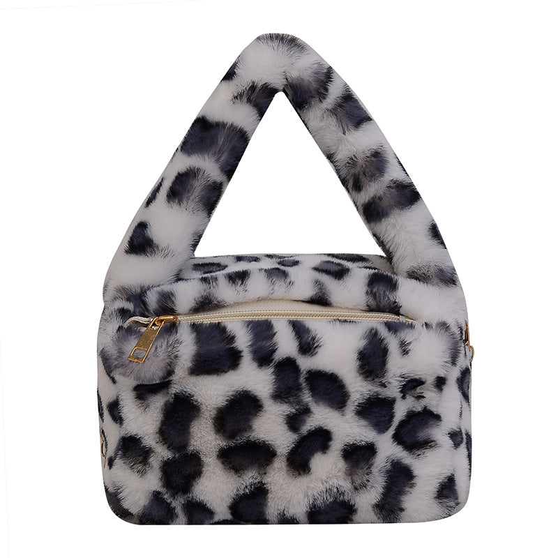 Wholesale Plush Leopard Crossbody Bag