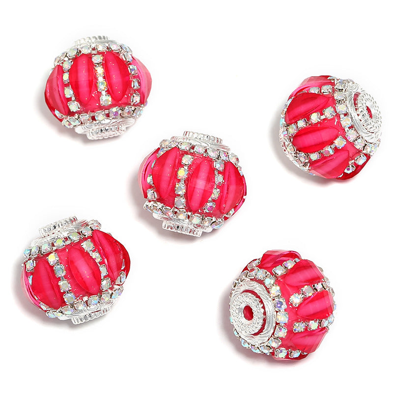 Wholesale 10pcs Princess Rhinestone Chain Lantern Drill Ball Bead Heavy Industry diy Moe Beaded Pen Mobile Phone Chain Accessories Material