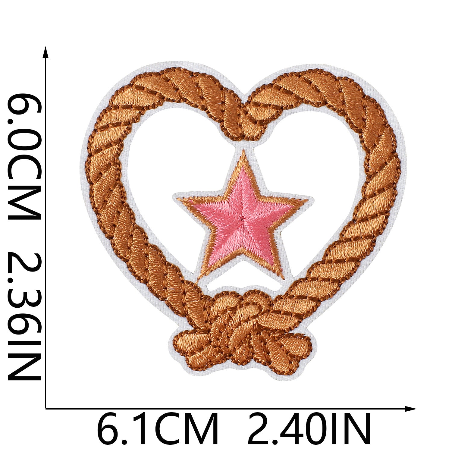 Wholesale Polyester Thread Embroidered Western Cowboy Patch With Heart Design For Jeans Hats DIY Clothing Accessory