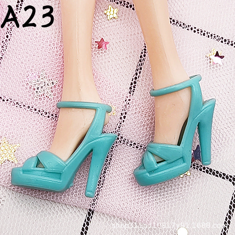 Wholesale 30cm High Heels Black Shoes Sandals Girls Play House Toy Accessories Shoes Gift