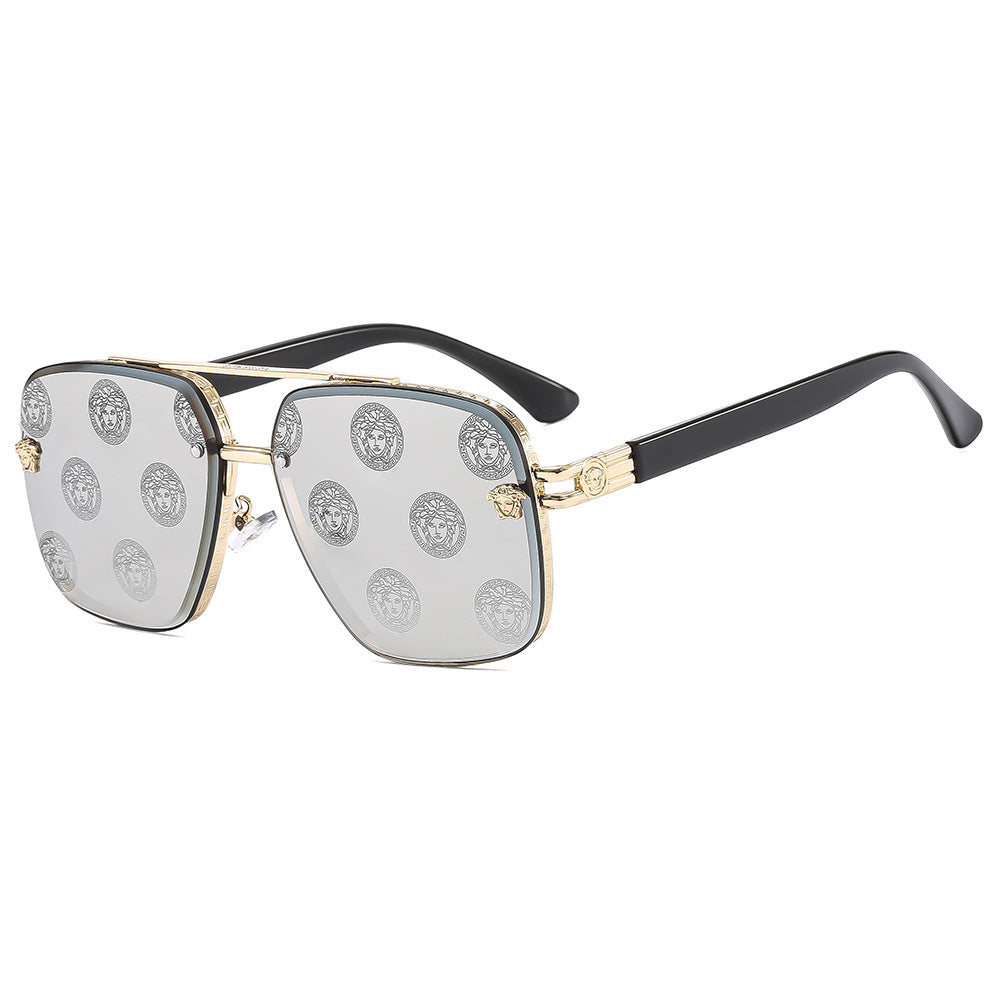 Wholesale fashionable men' s and women' s double beam polygon sunglasses