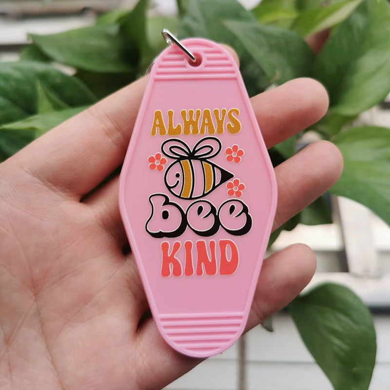 Wholesale ALWAYS BEE KIND Retro Plastic Hotel Keychain