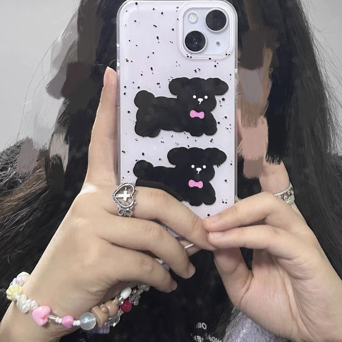 Wholesale Cross Love Ring Gothic Retro Black Dyed Ring