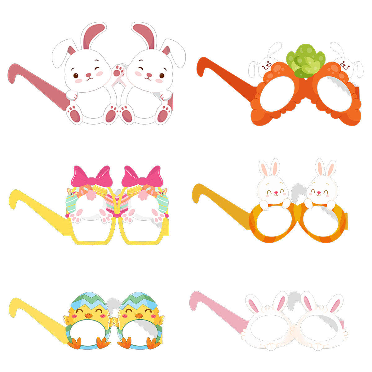 Wholesale Easter  Dress Up Photo Paper  Rabbit Egg Glasses