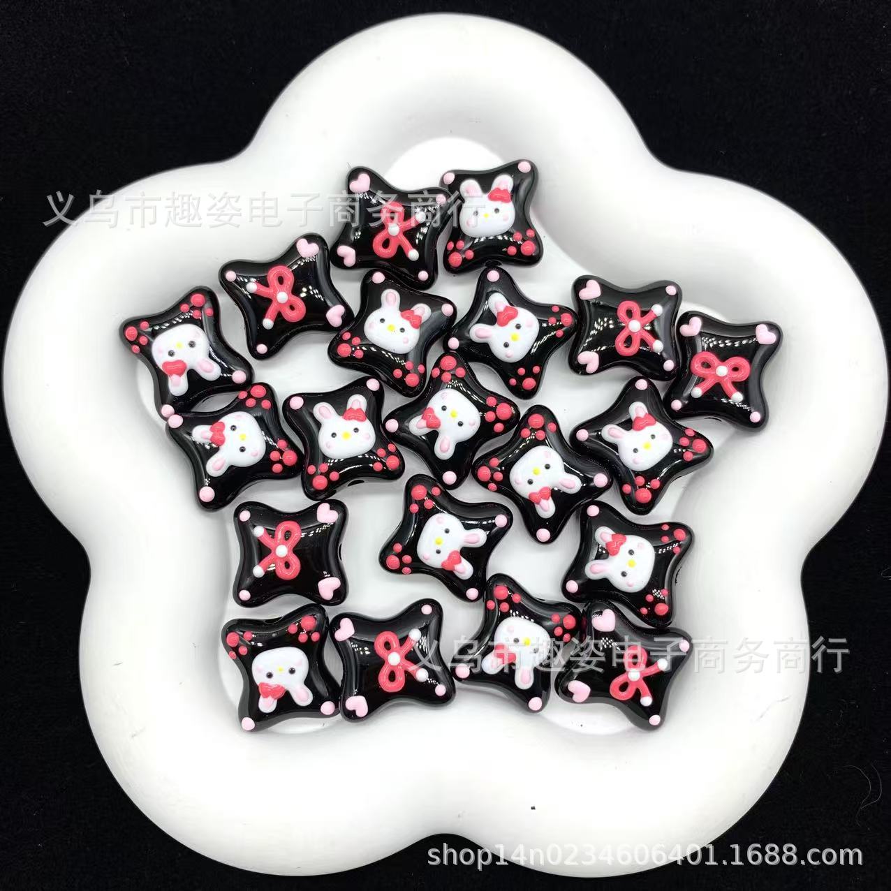 Wholesale 10pcs Panda Bear Cookie Acrylic Beads