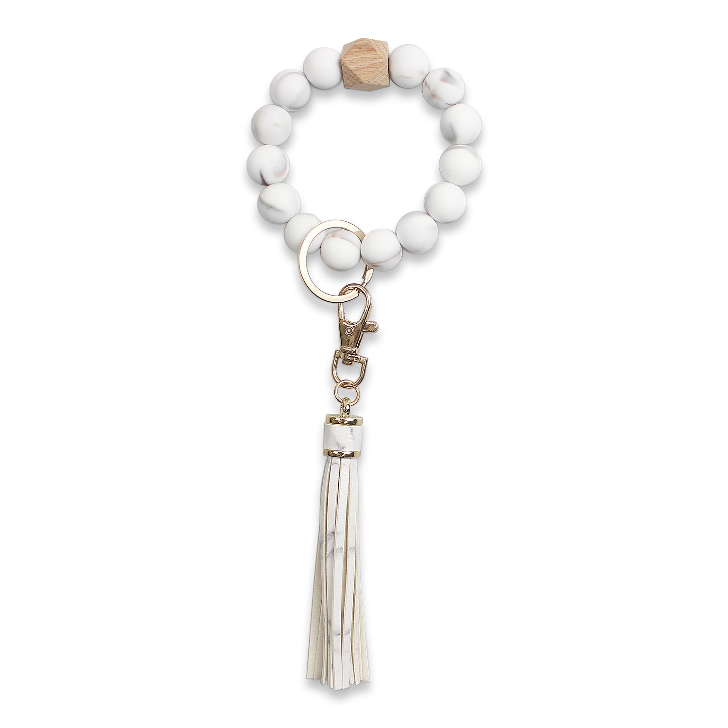 Wholesale Tassel Wood Beads Silicone Beads Wrist Keychain