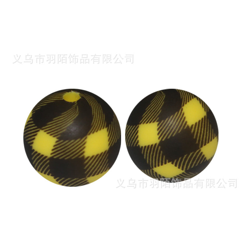 Wholesale 10PCS 15mm Watermark Silicone Color Lattice Beads