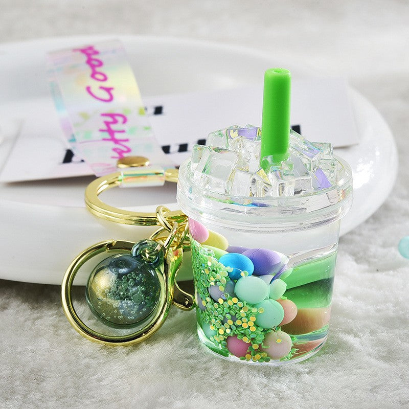 Wholesale Acrylic Liquid Sand Bottle Iceberg Cup Pendant Oil-filled Keychain