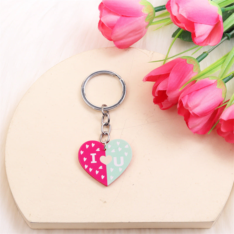 Wholesale Valentine's Day Color Blocking LOVE Acrylic Keychains