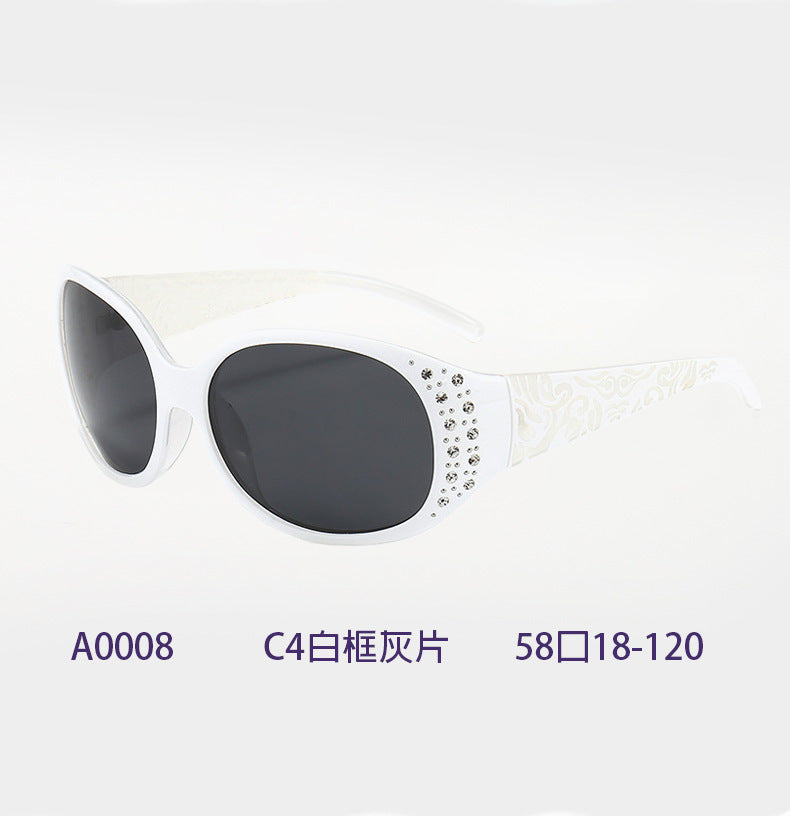 Wholesale Polarized diamond studded retro sunglasses