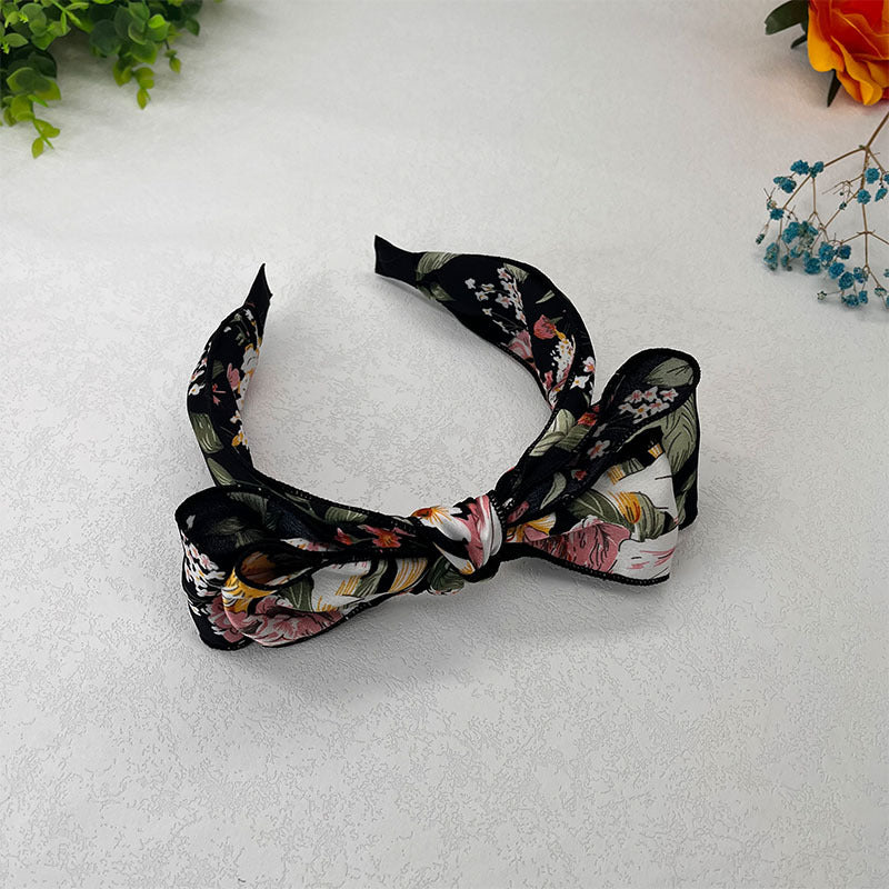 Wholesale Bow Large Flower Polyester Fabric Headband