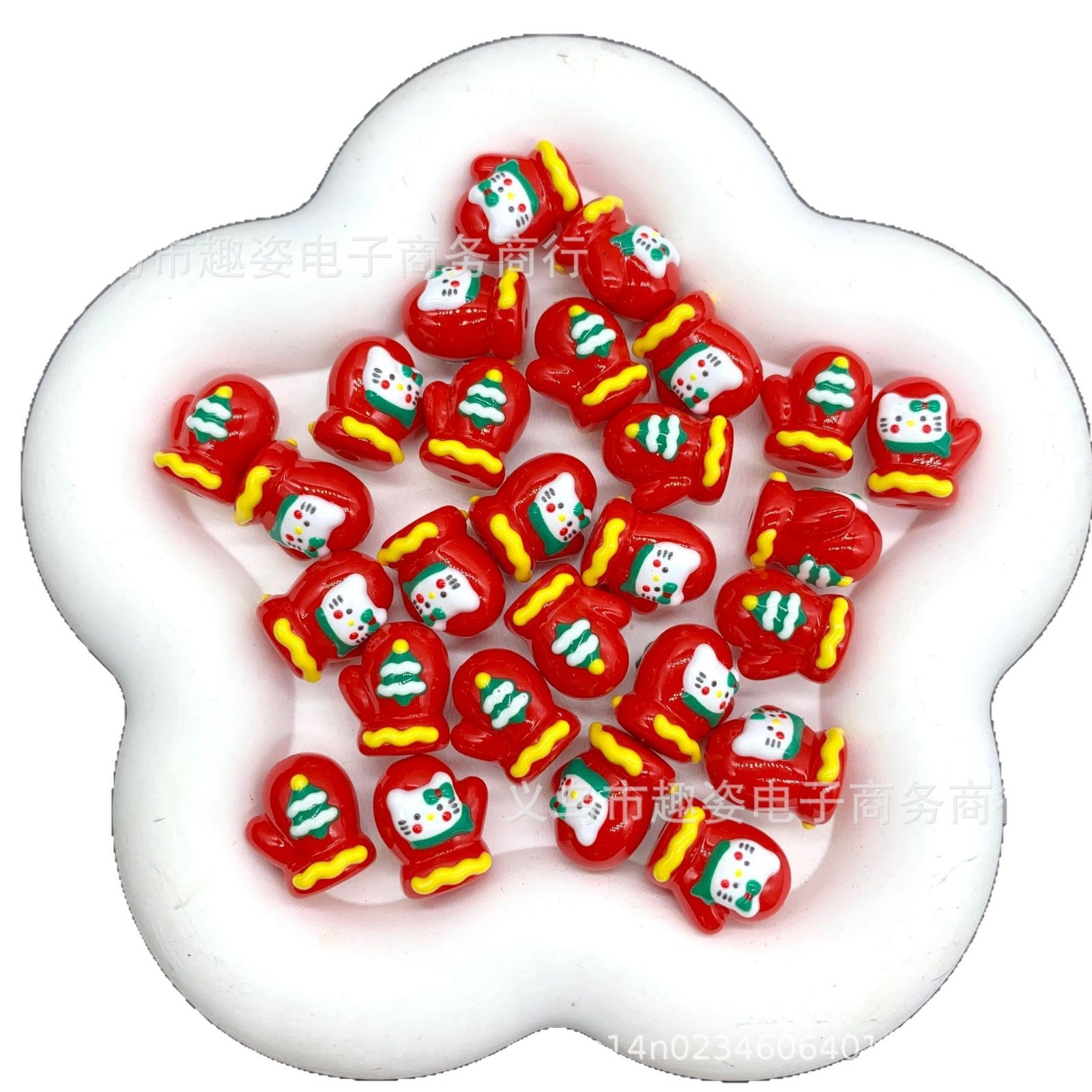 Wholesale 10pcs Small gloves with loose beads  Acrylic Beads