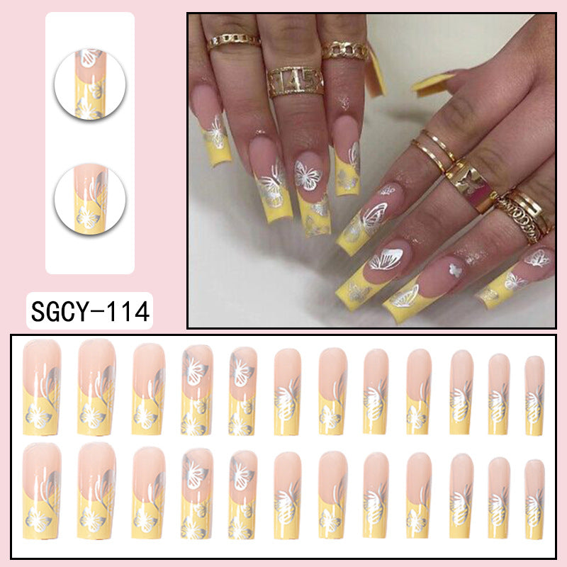 Wholesale Valentine's Day Wearable Nails Long Fake Nails Nail Patch Wearable Manicure Finished Products