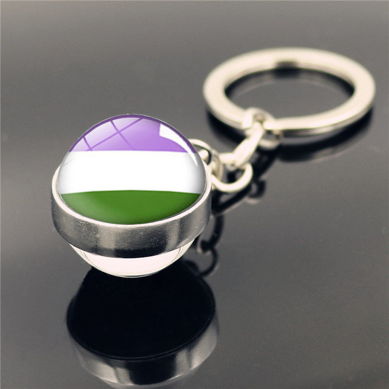 Wholesale Zinc Alloy LGBT Time Stone Keychain