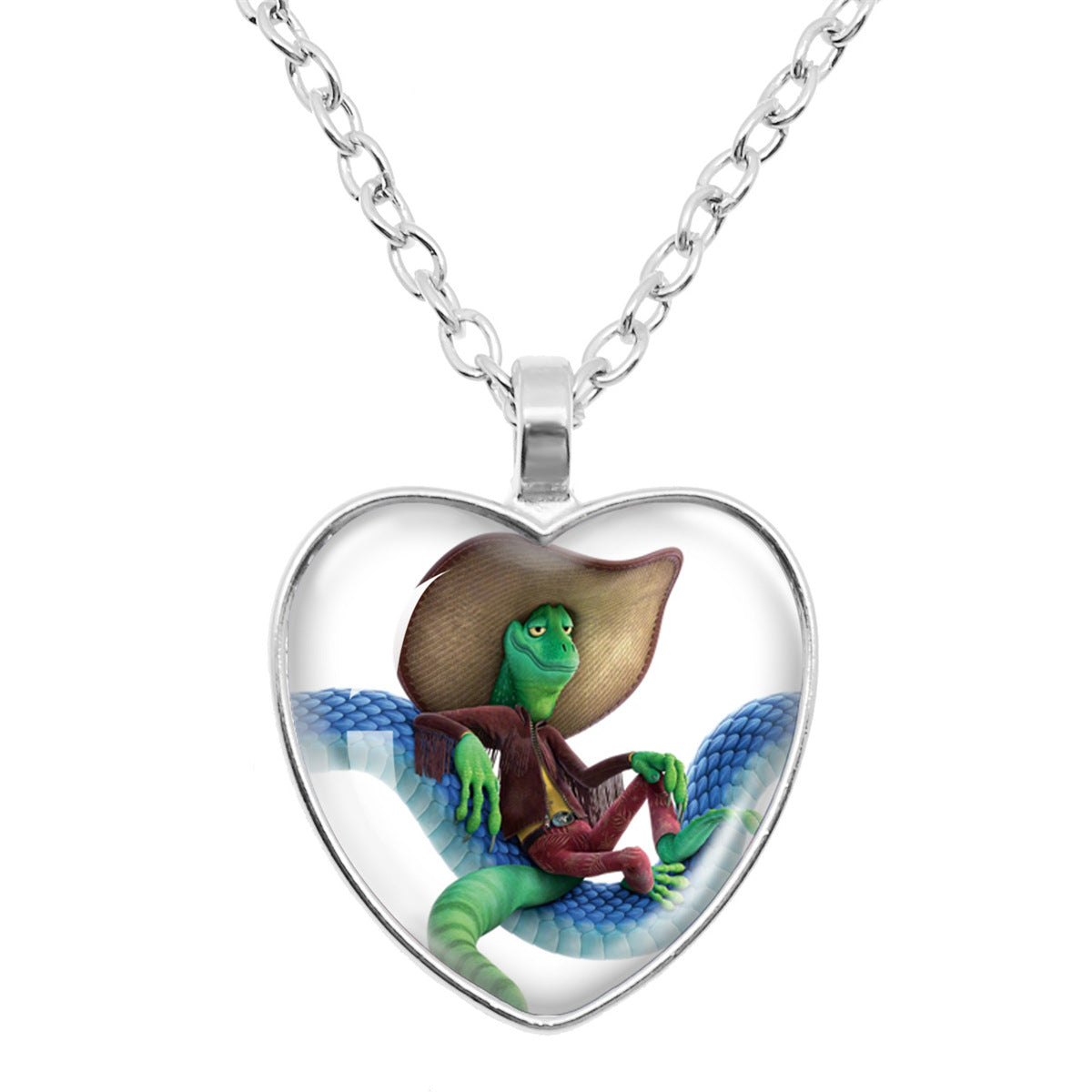 Wholesale Cartoon Fox Cute Rabbit Time Gem Heart Necklace OLY Exclusive