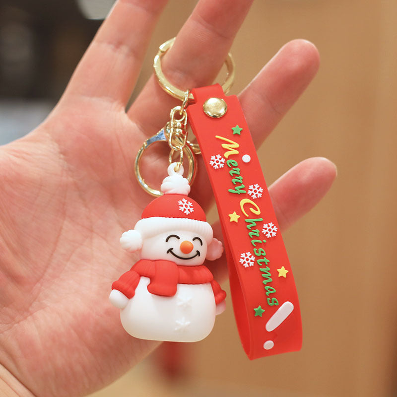 Wholesale Christmas Doll Cartoon Rubber Keychain