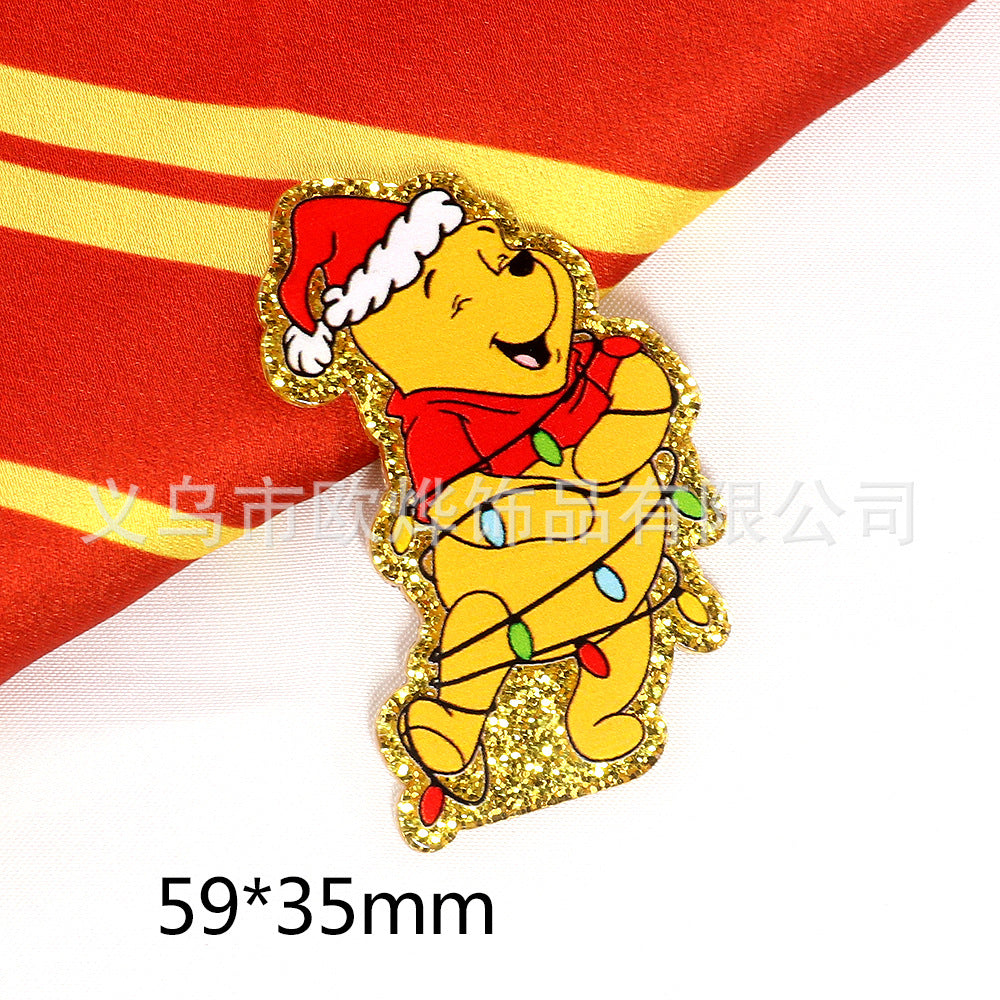 Wholesale 10pcs/pack Powder Cartoon Christmas Snowman Jewelry Acrylic Pin OLY Exclusive