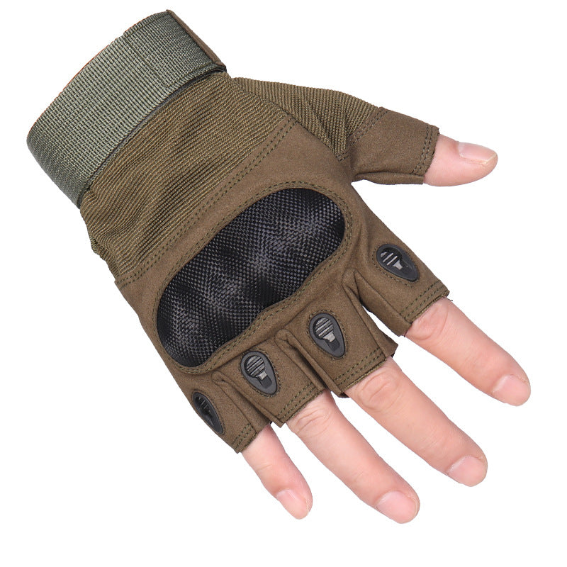 Wholesale Touch Screen Full Finger Carbon Fiber Shell Knuckle Protection Cut and Stab Resistant Gloves