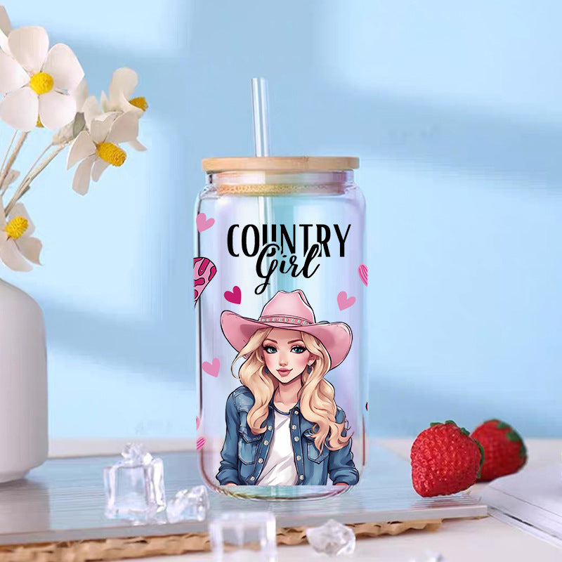 Wholesale Western style hat boots  16oz Cup UV DTF Wraps