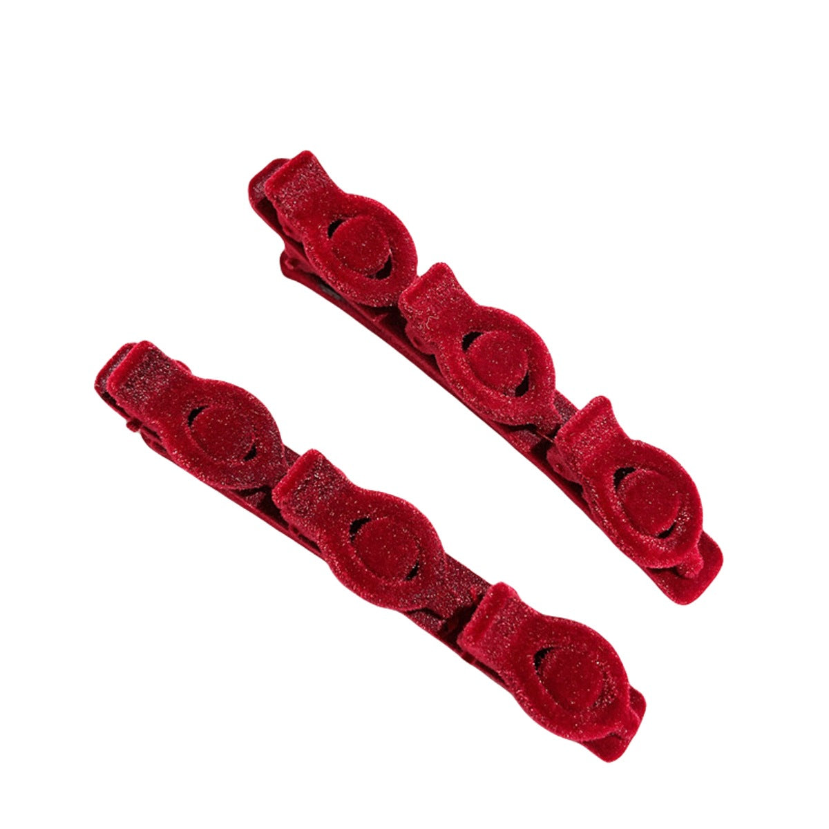 Wholesale Flocked Heart Hairpin New Year Bangs Hairpin Full Diamond Hairpin