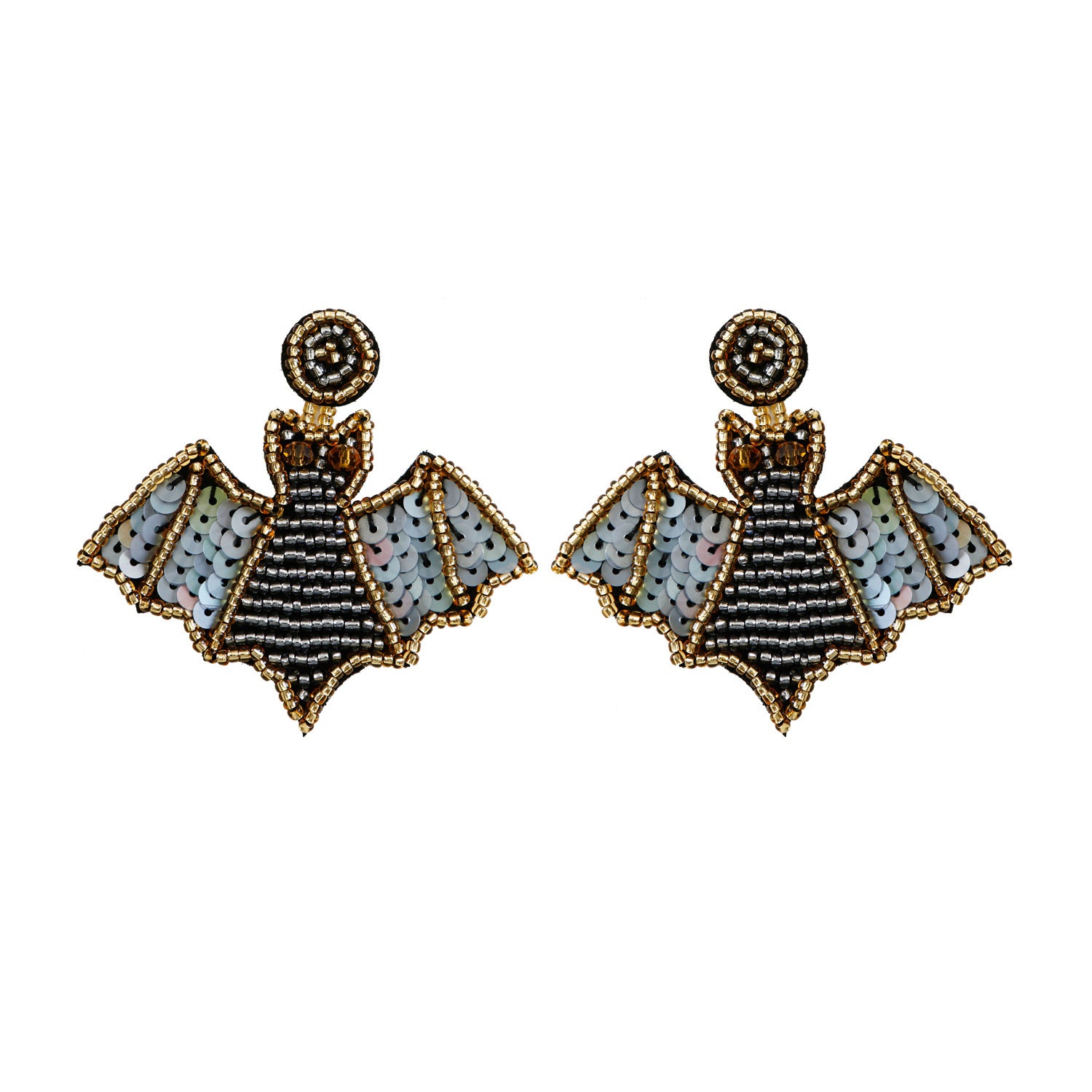 Wholesale Funny Halloween Creative Rice Bead Pumpkin Bat Festival Earrings