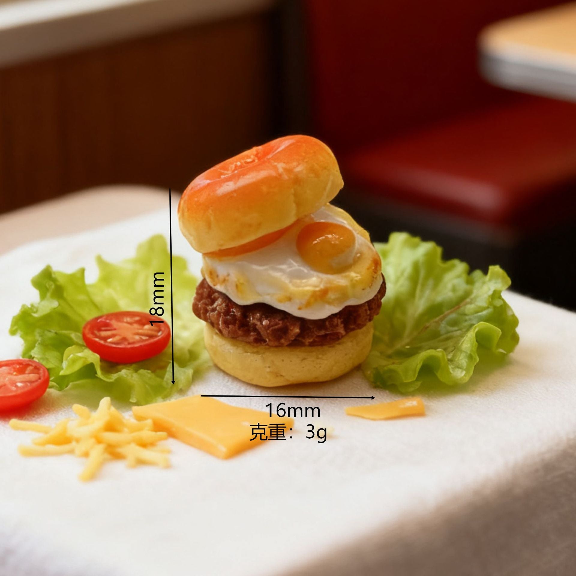 Wholesale 10pcs Donut Egg Burger Miniature Food Toy Mini Burger  Doll Accessories