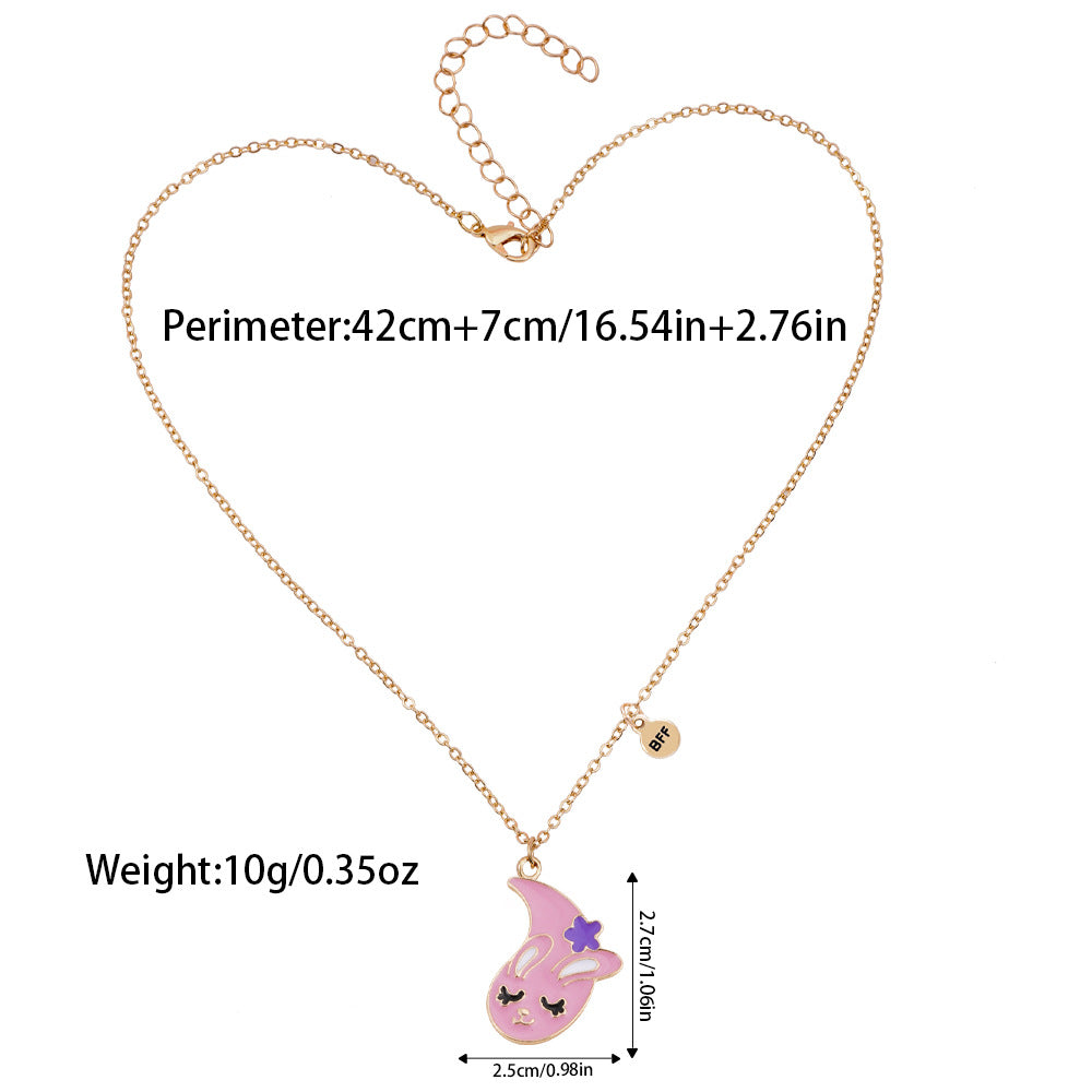 Wholesale cartoon animal colorful oil-drop necklace