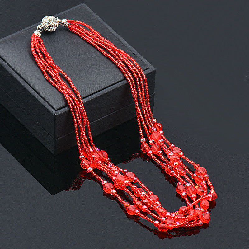 Wholesale Rhinestone Magnetic Clasp Multicolor Crystal Beads Bracelet Necklace