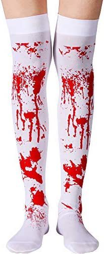 Wholesale Halloween Bat Spider Web Clown Skeleton Skull Over The Knee Socks