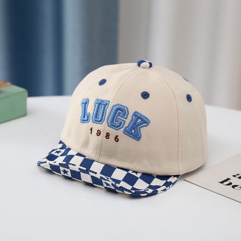 Wholesale Soft Brim Infant and Toddler Embroidered Plaid Letters Visor Baseball Cap