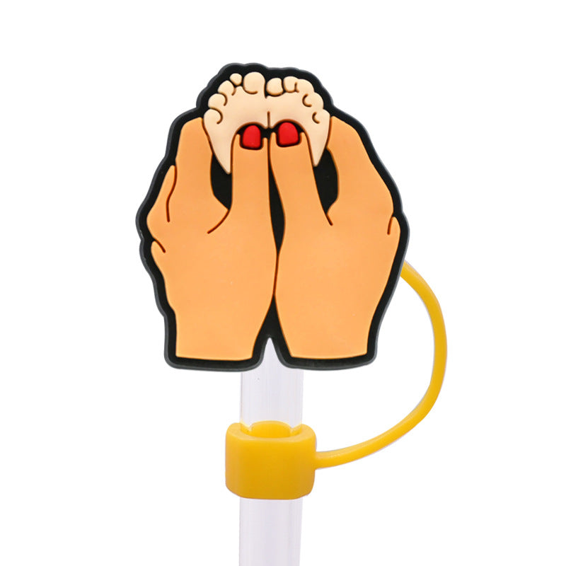 Wholesale  Random 100pcs/pack  Mother' s Day dust plug straw cap   Straw Tube Cap