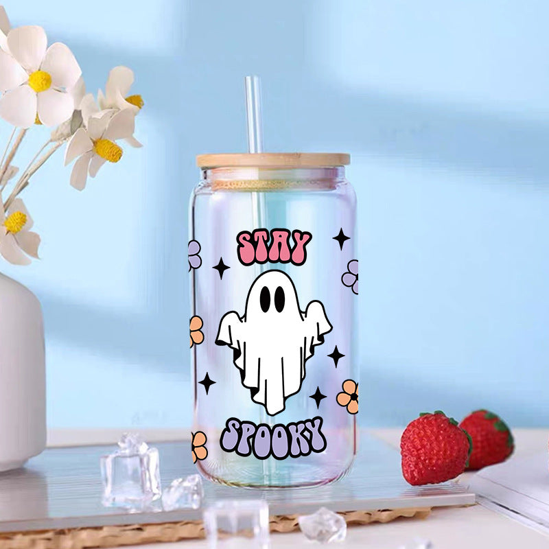 Wholesale Ghostly Witch Halloween 16oz Cup UV DTF Wraps