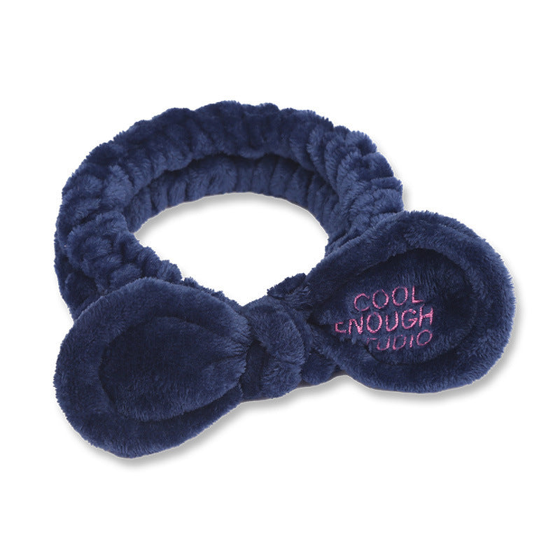 Wholesale Plush Embroidered Letters Rabbit Ears Bow Wide Brim Headband